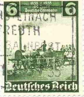 Briefmarke Deutsches Reich 1935 Mi 580 gestempelt 100 Jahre Deutsche Eisenbahnen